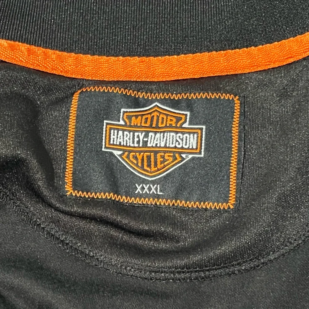 Harley Davidson Sweden‎ motorcycle track jacket zip up black orange size XXXL